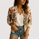 Lidia™ | Stilizirana bomber jakna s cvjetnim uzorkom