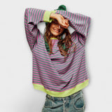 Mary™ | Prugasti Oversize Pulover