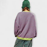 Mary™ | Prugasti Oversize Pulover