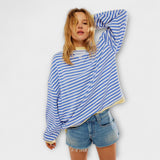 Mary™ | Prugasti Oversize Pulover