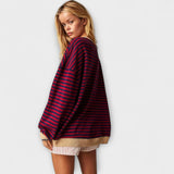 Mary™ | Prugasti Oversize Pulover