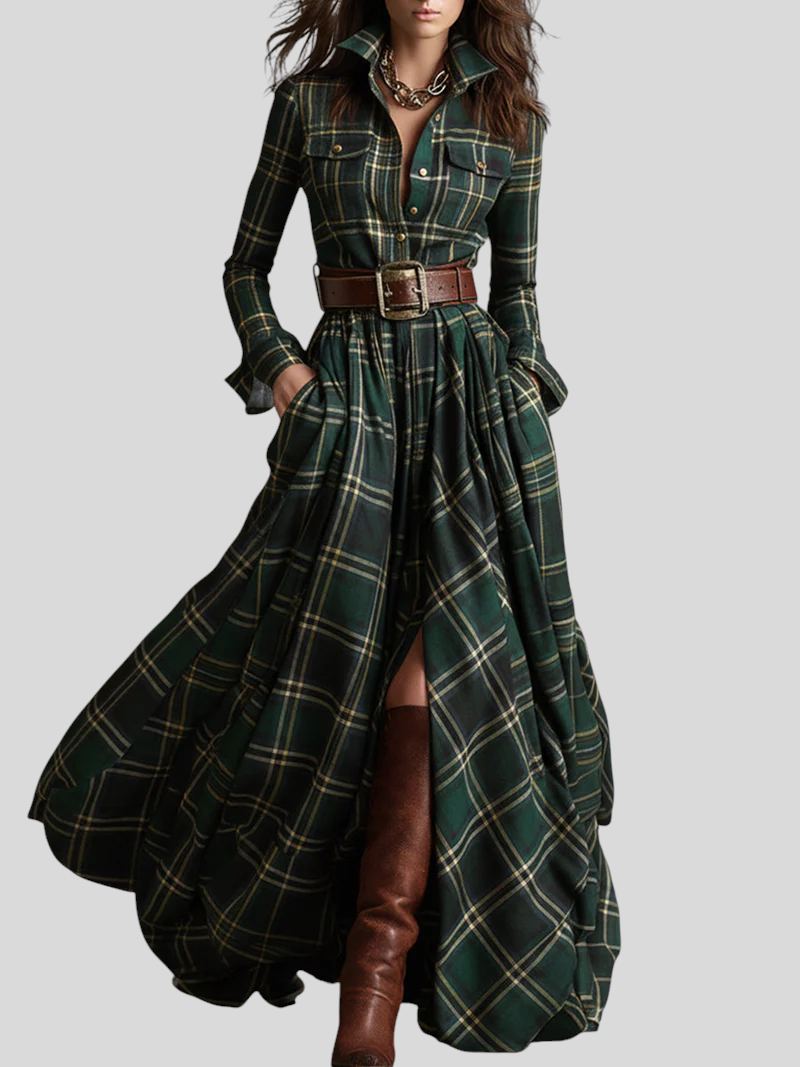 Giulietta – Karirana Maxi Košulja-Haljina