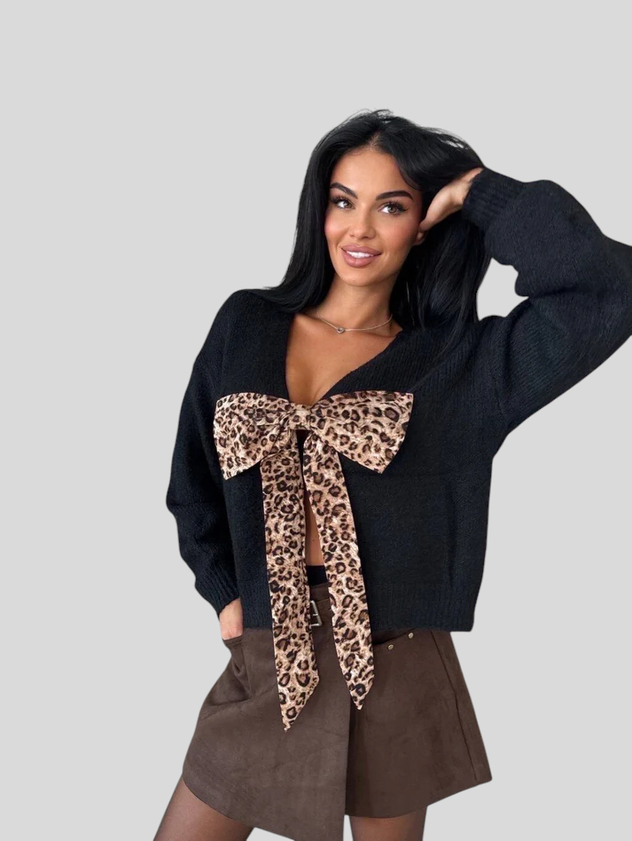 Maglia - Cozy Chic S Animal Uzorkom I Mašnom Na Leđima