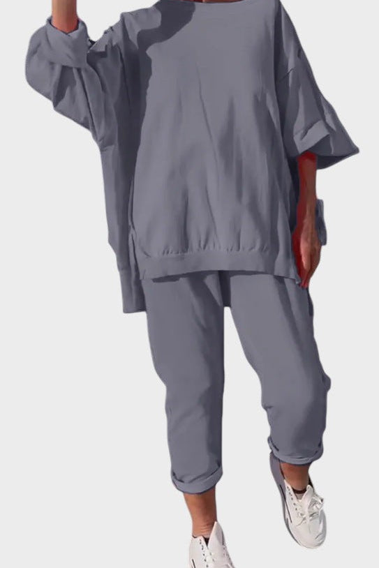 Ema™ ｜ Loungewear set s pulover gornjim dijelom i skraćenim hlačama