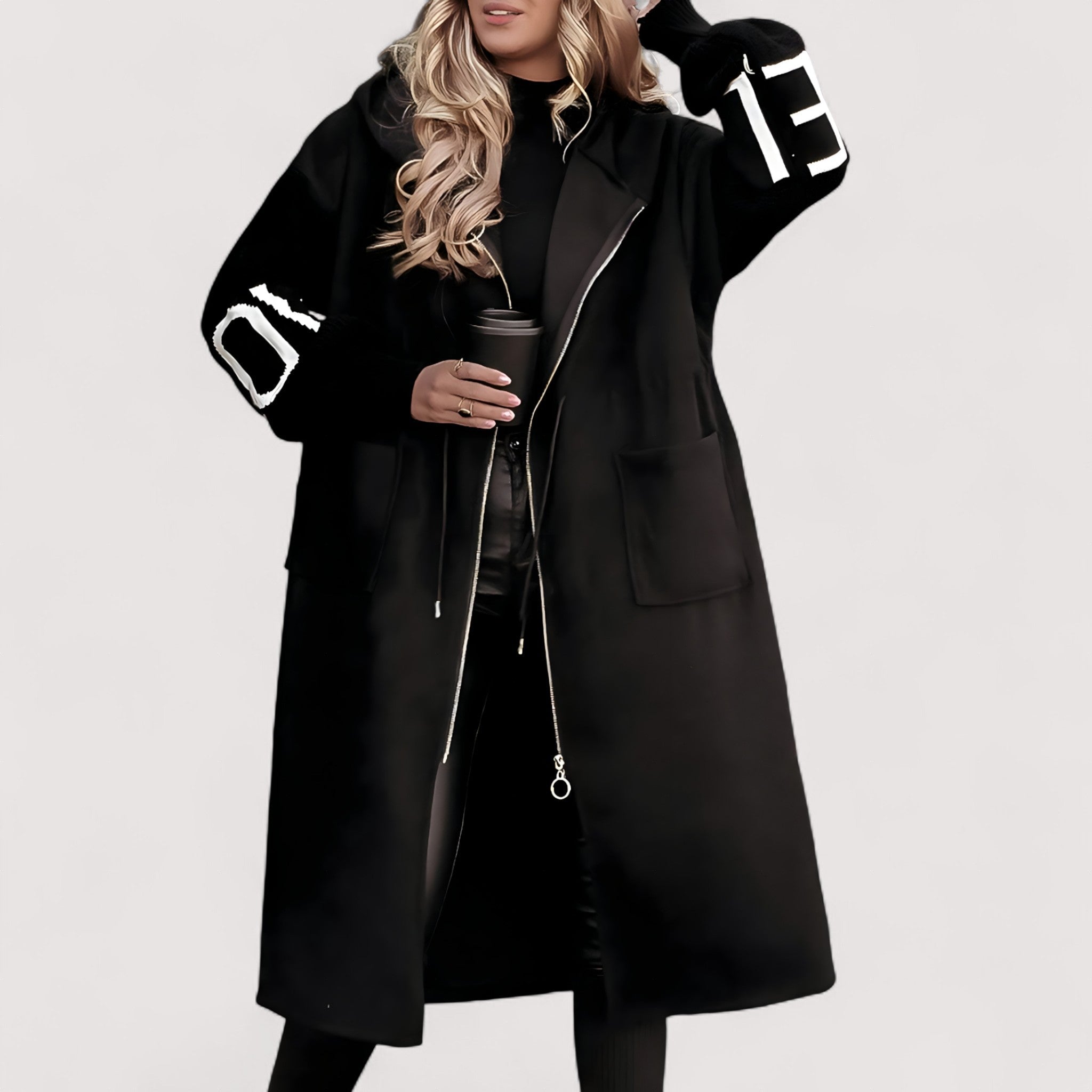 Maris | Ženska jakna s pletenim rukavima i kapuljačom