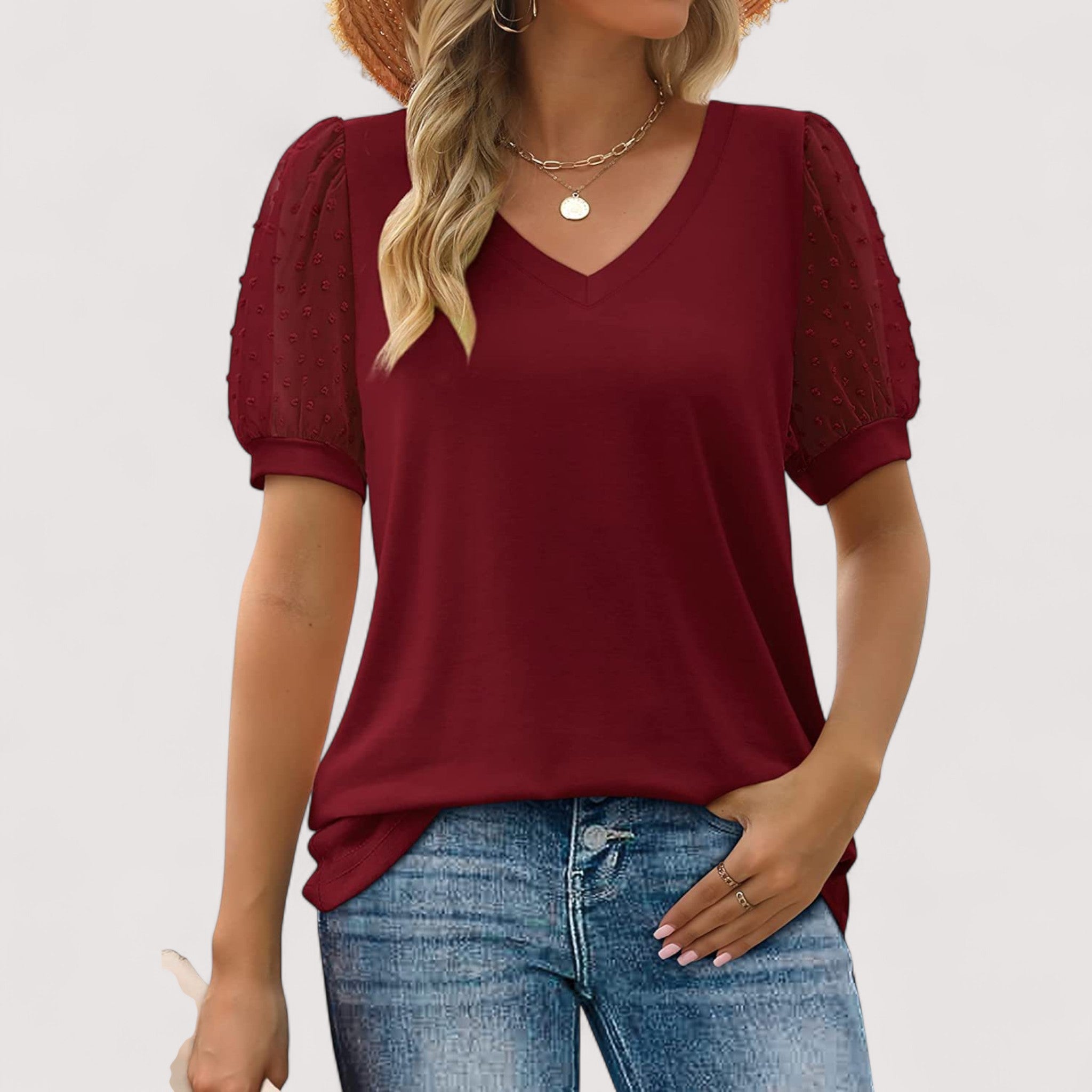 Ilse™ | Proziran top s V-izrezom