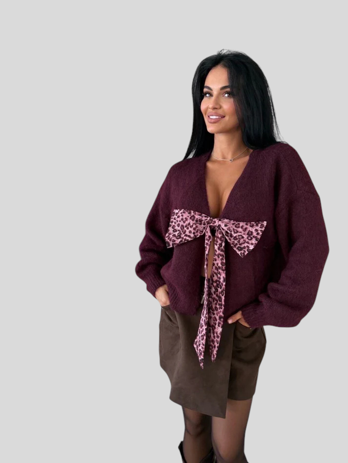 Maglia - Cozy Chic S Animal Uzorkom I Mašnom Na Leđima