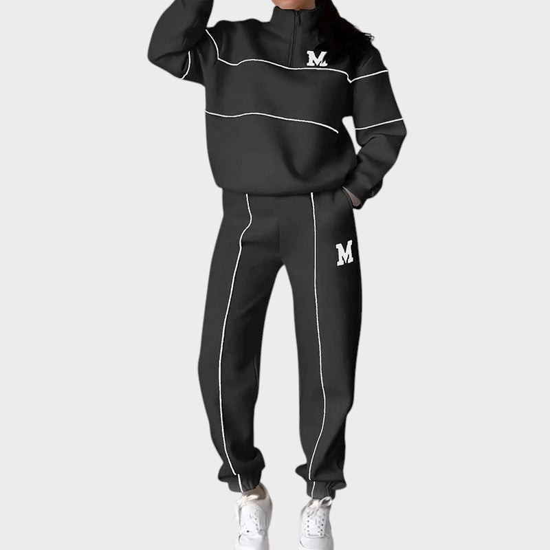 Ivkica ™ ｜Ležerni set od 2 dijela sa sweatshirtom i linijskim detaljem