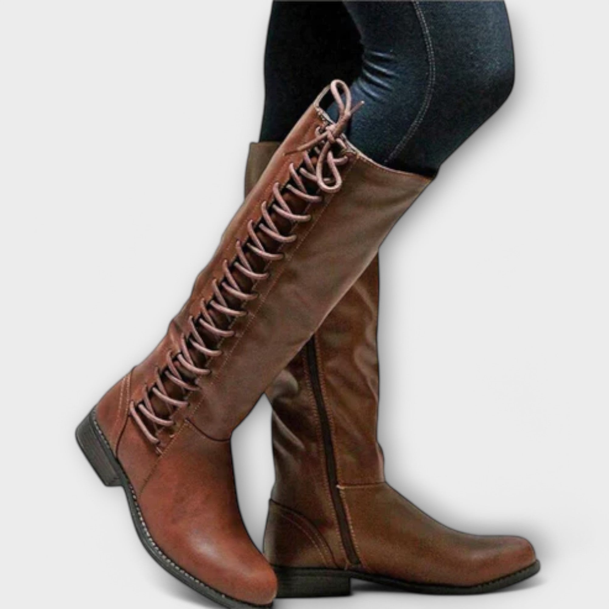 Karla  ™ ｜ Čizme do koljena s vezicama od kože