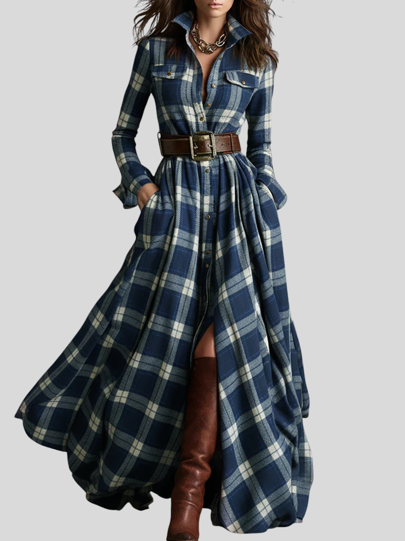 Giulietta – Karirana Maxi Košulja-Haljina