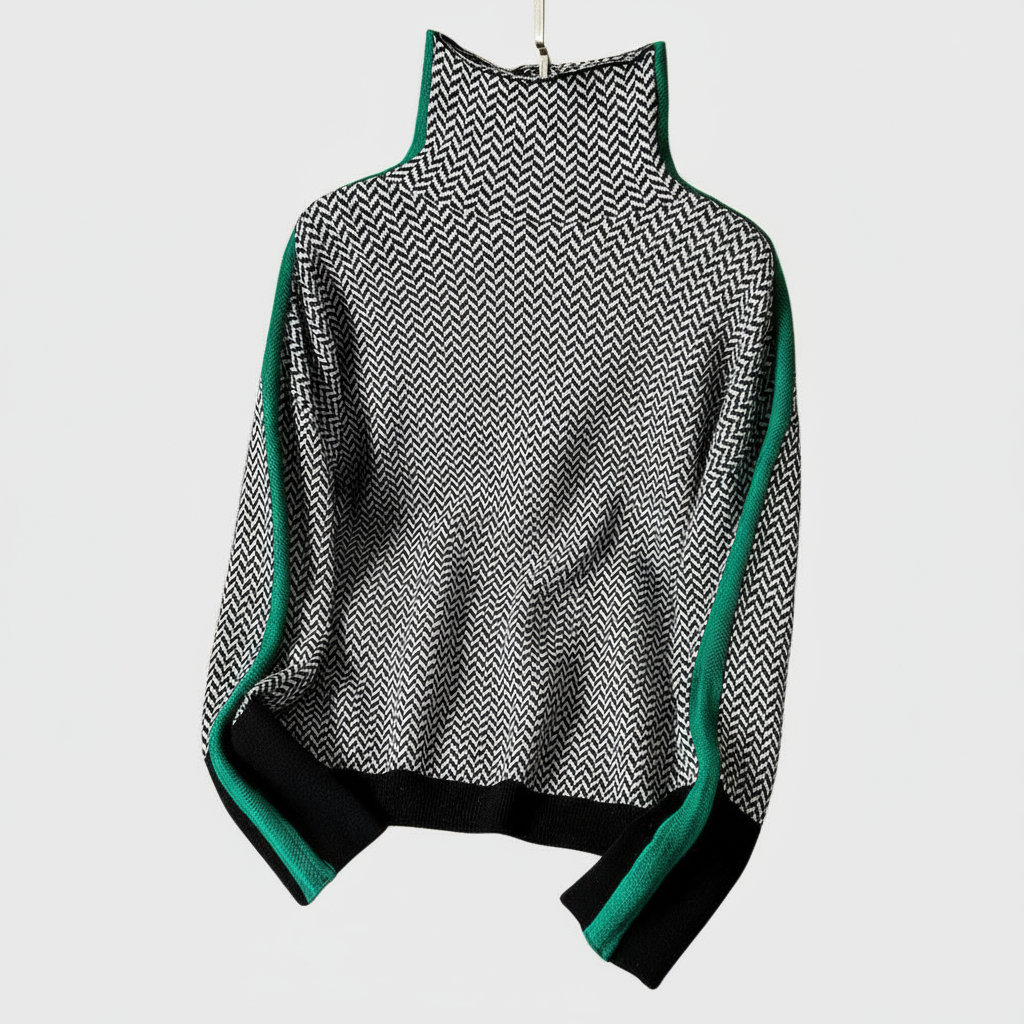 Zlatka – Herringbone Luxe Turtleneck