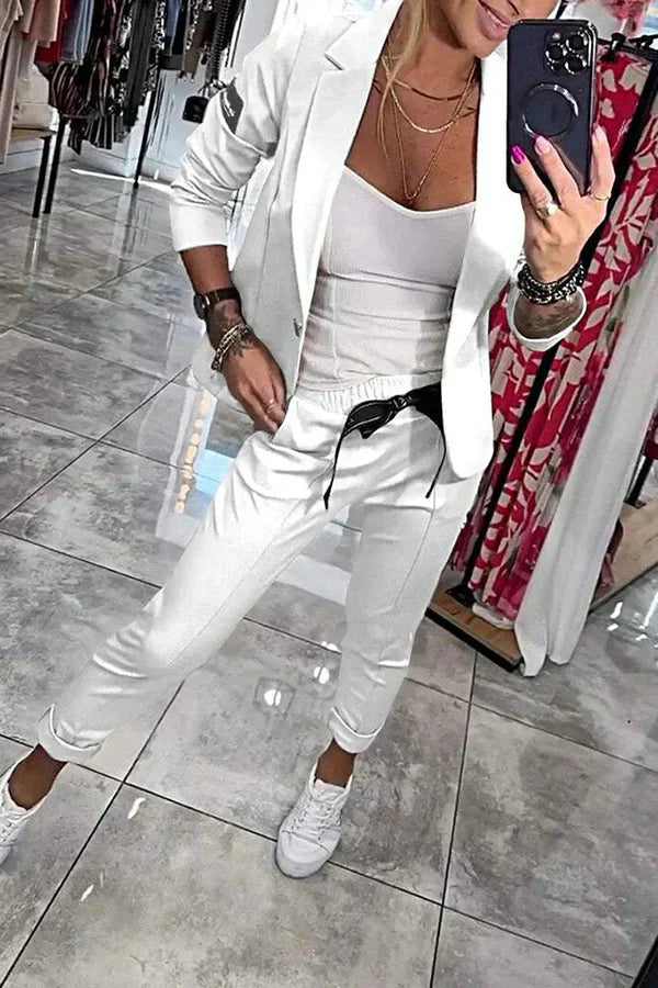 Anja™ ｜Prilagođeni set s mekanim blejzerom i ležernim trenirkama