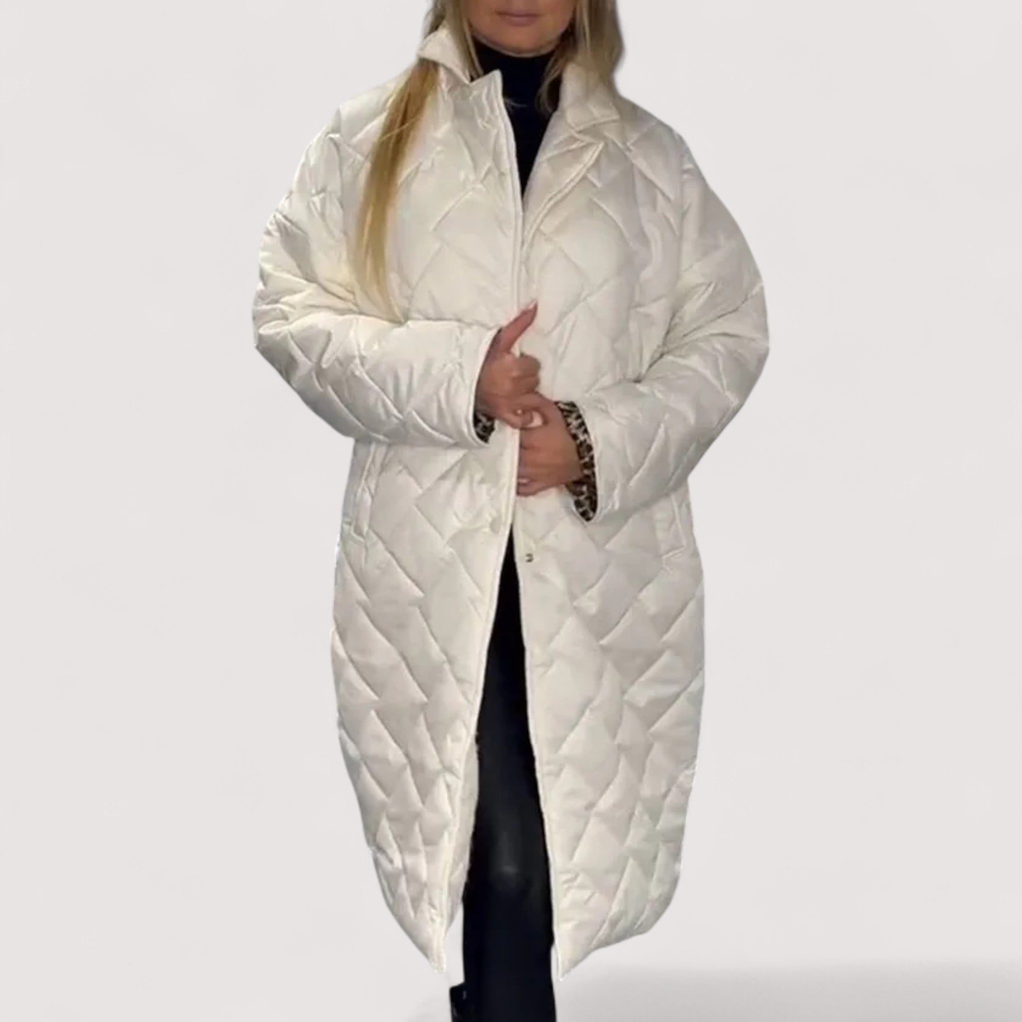 Ofira | Reverzibilni prošiveni kaput s podstavom leoparda